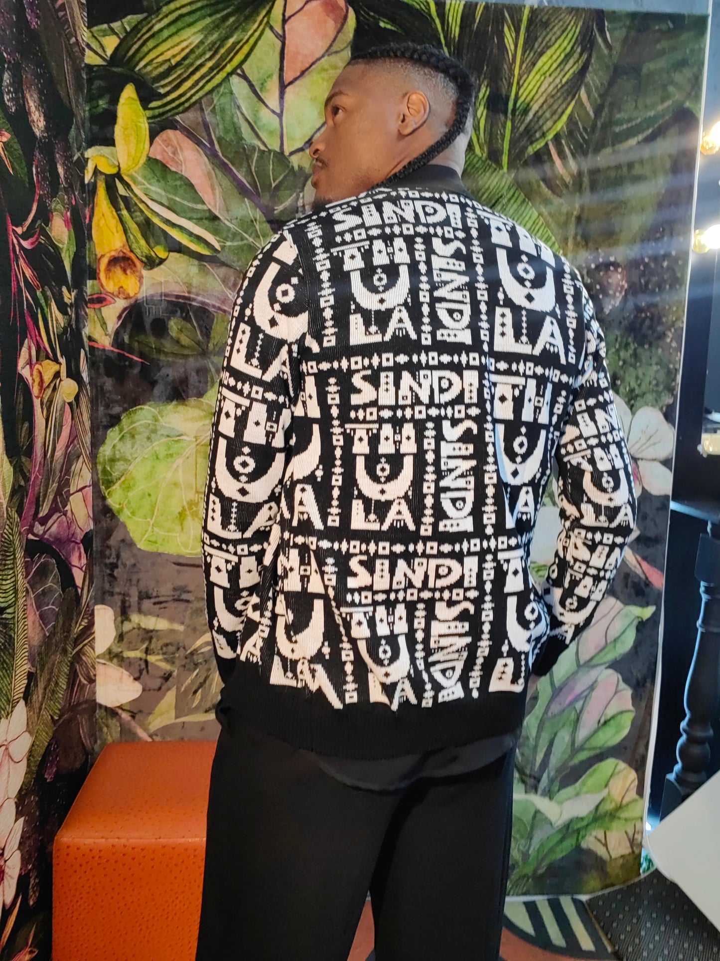 Logo Afrique Knit Cardigan (Black)