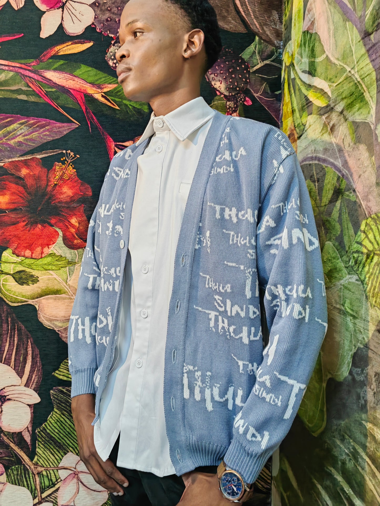 Coastal Graff Knit Unisex Cardigan