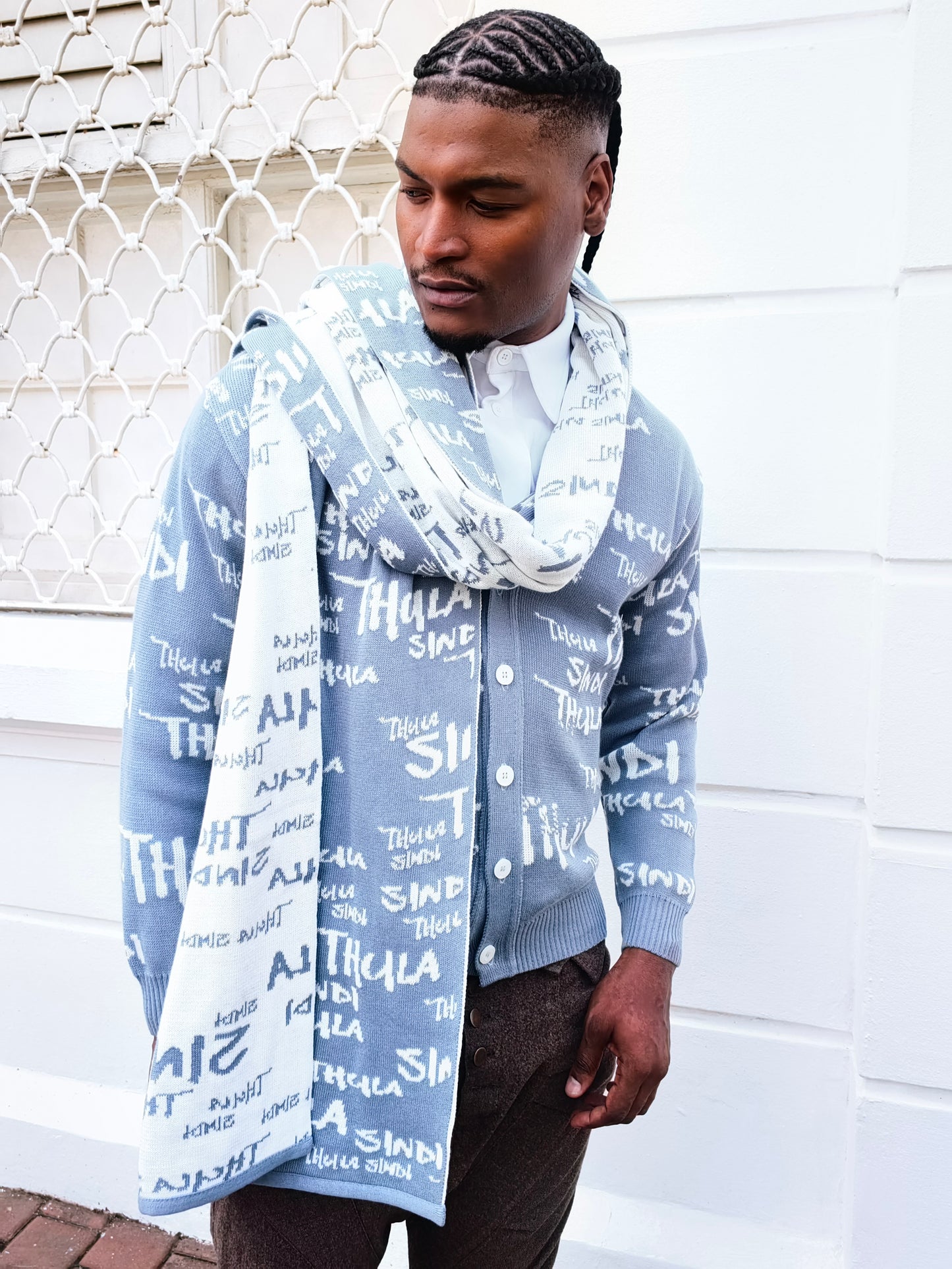 Coastal Graff Knit Unisex Cardigan