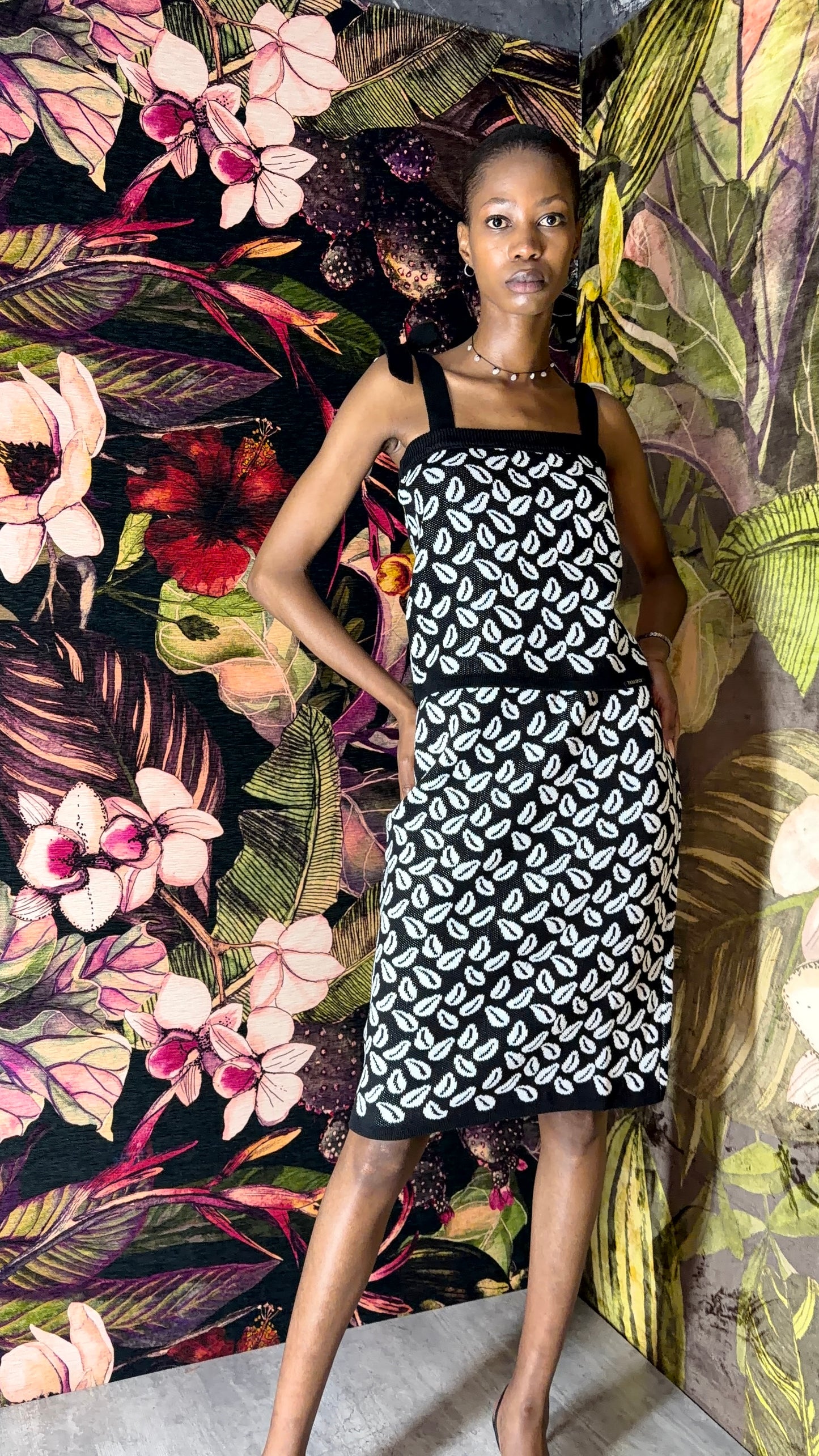Cedi Knit Skirt (B&W)