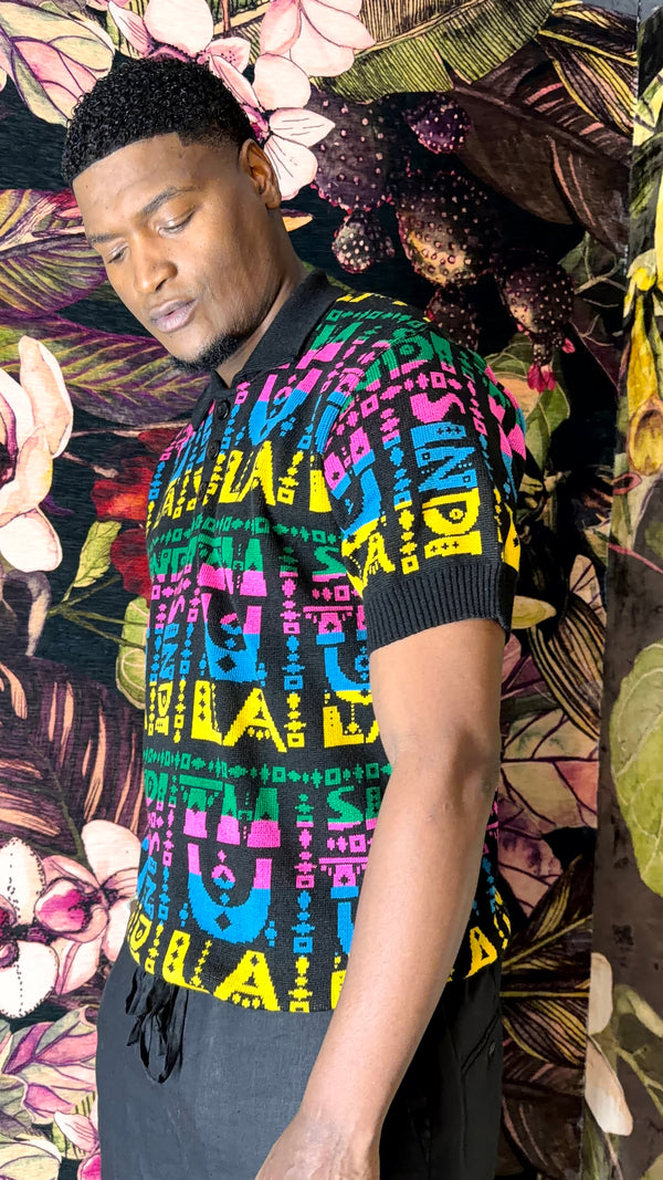 Logo Afrique Knit Golfer (Kaleidoscope)