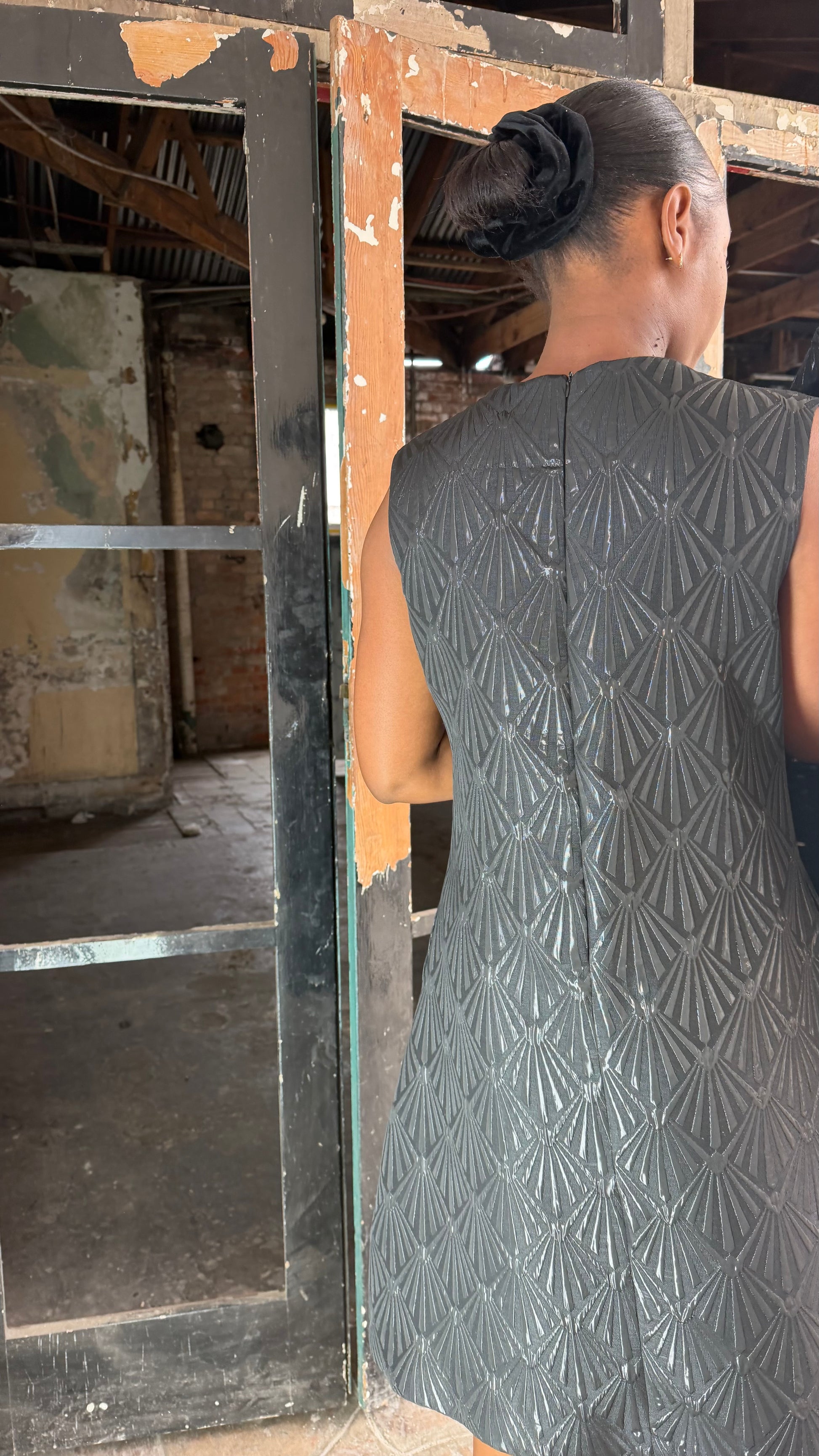 Brocade a-line dress by Thula Sindi