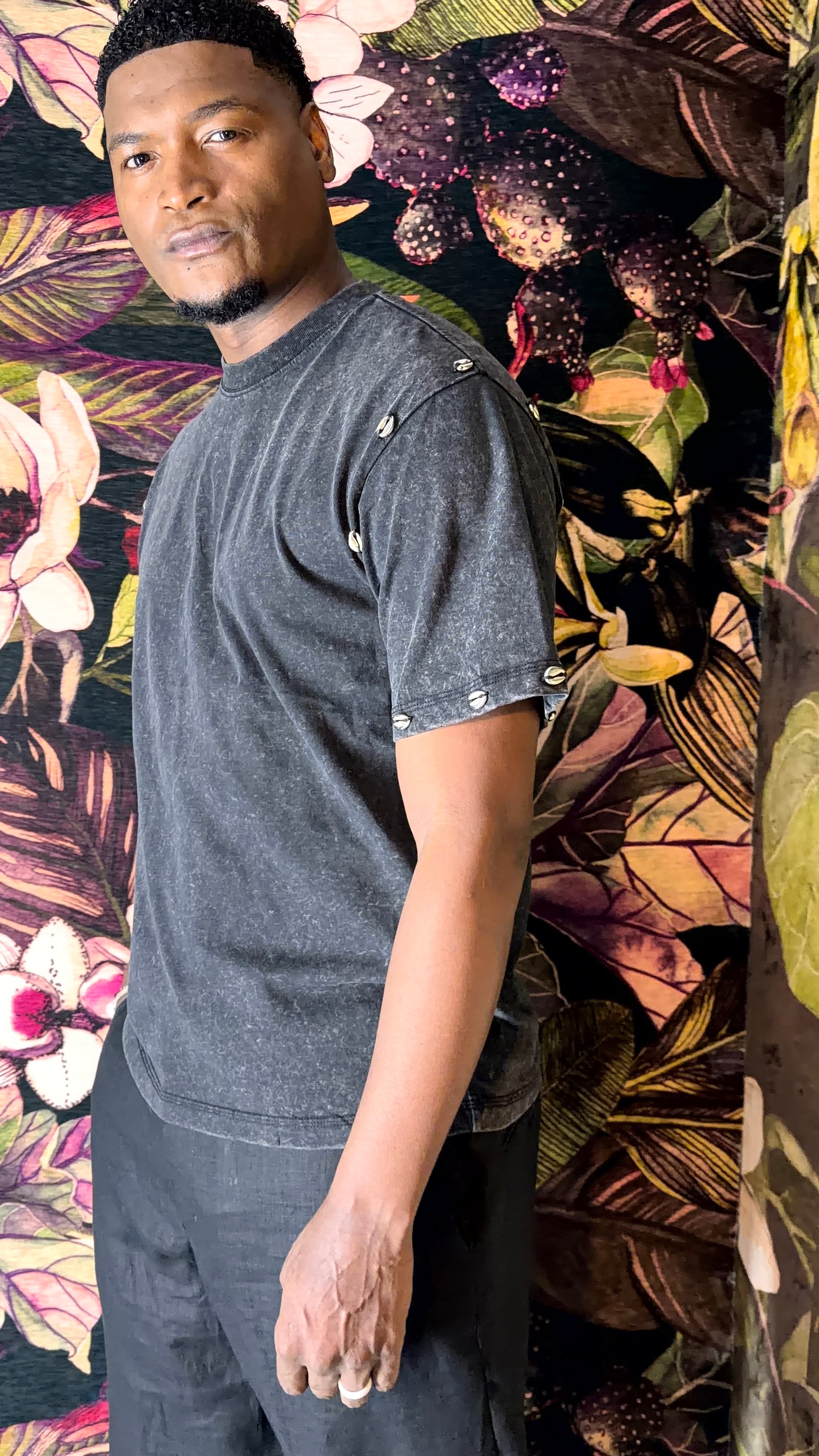 Silver cotton t-shirt by Thula Sindi