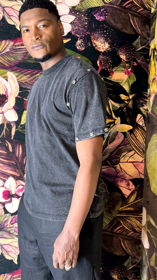 Silver cotton t-shirt by Thula Sindi