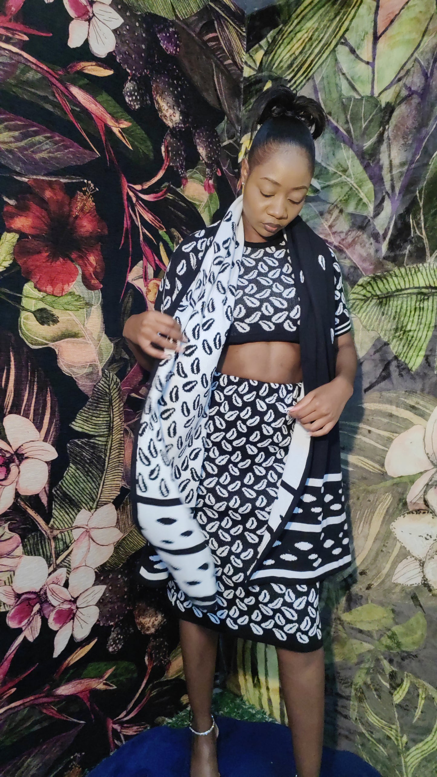 Cedi Knit Skirt (B&W)