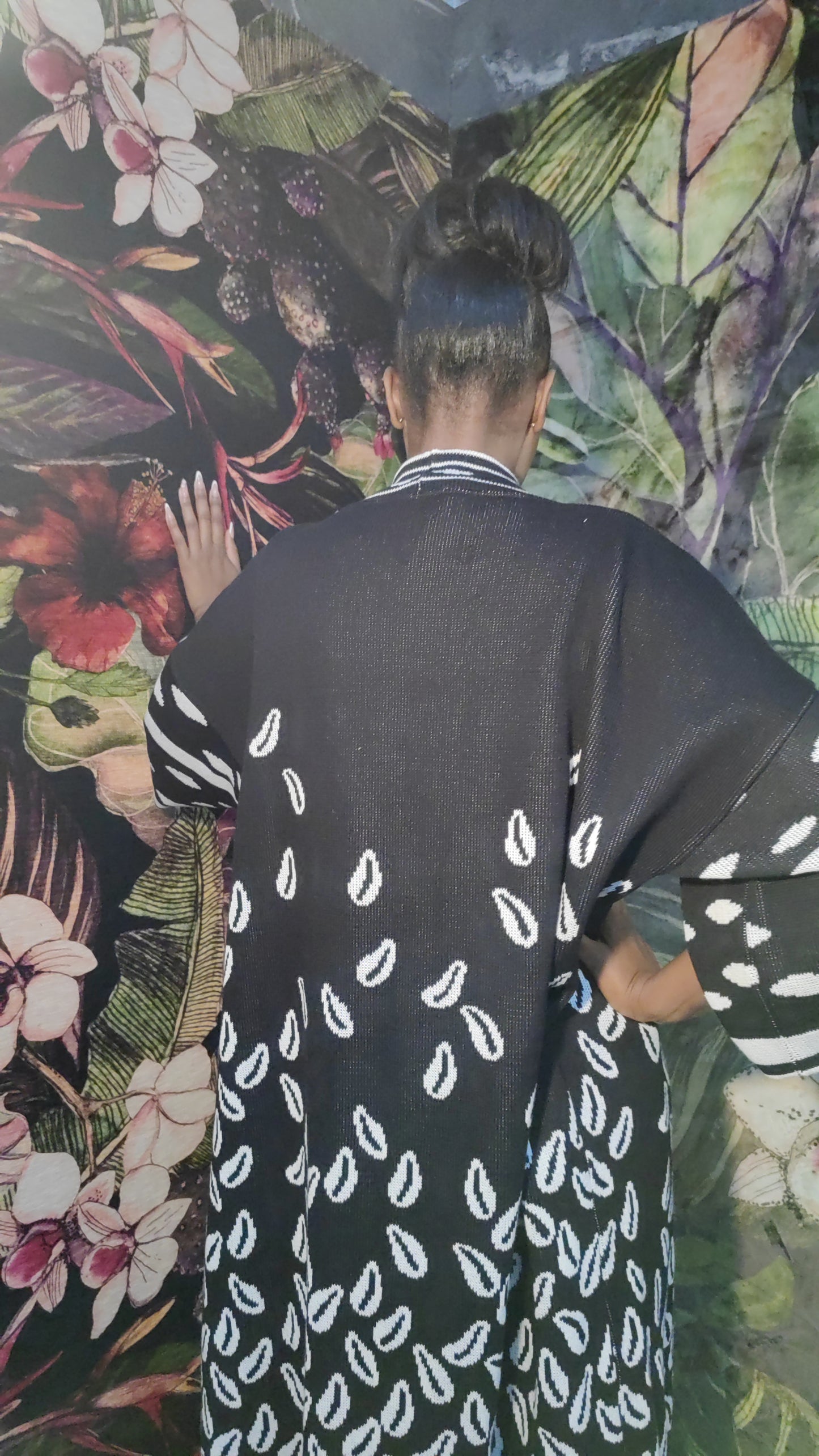 Cedi Pure Cotton Robe-Coat (B&W)