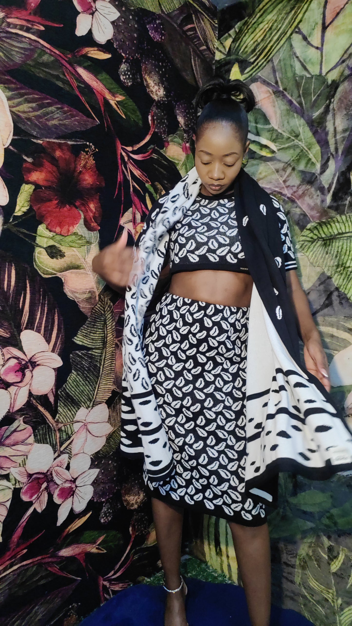 Cedi Knit Skirt (B&W)
